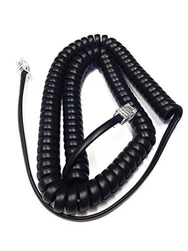 NEW 12&#039; Black Handset Curly Cord for SNOM IP Phone 821 870 720 765 300 320 370