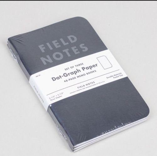 Field Notes Pitch Black Edition, 3-Pack Dot-Grid Memo Notebooks