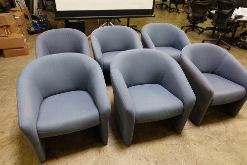 Set of 6 Steelcase Club Chairs - Blue