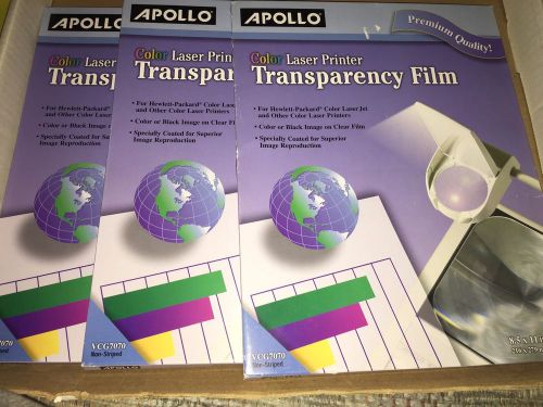 Apollo Laser Transparency Film, 8 1/2&#034; x 11&#034;, Box Of 50 SEALED LOT OF 3