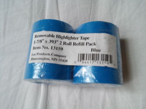 Lee Removable Highlighter Tape 1 7/8&#039;&#039; x 393&#039;&#039; Blue 2 pack