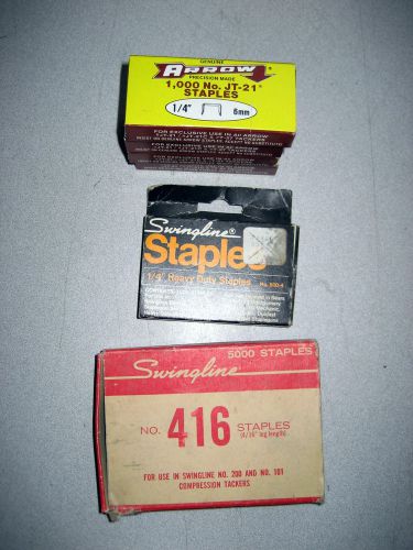 New 6-pak 1/4&#034; light duty staples, total of 2,200 staples - see list below for sale