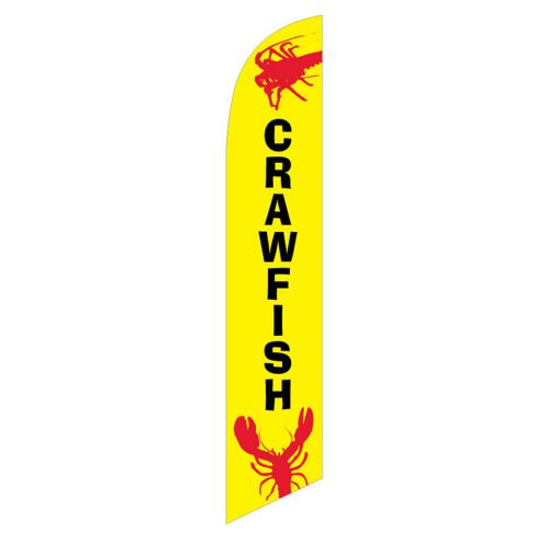 2 Crawfish Windless swooper sign flag 15ft Full Sleeve Banner made USA (pair)