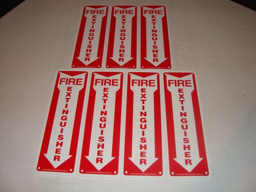 Lot of 7. ACCUFORM SIGNS MFXG543 Fire Extinguisher Sign, 12 x 4 Red and White
