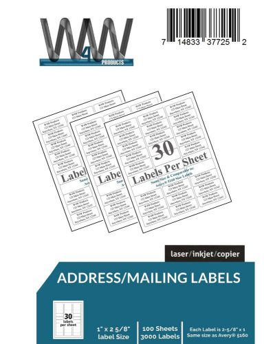 W4w 30-up name and address mailing labels perforated for sale