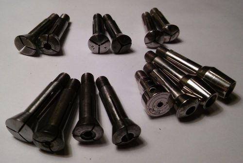 Lot of 14 vintage Collet 6 mm for watchmaker lathe. Boley, Telco, Corey