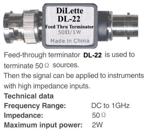 Oscilloscope Signal Terminator 50 Ohm to Hi-Impedance BNC - BNC Tektronix HP