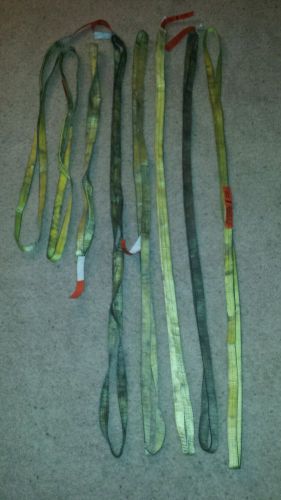 Medium duty industrial tow strap sling lot of 8 straps for sale