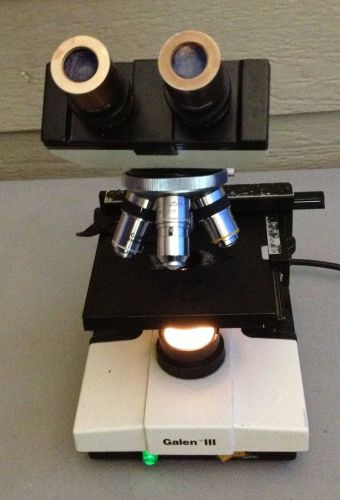 Cambridge Instruments Galen III 3 Binocular Compound Microscope w/ 4 Objectives