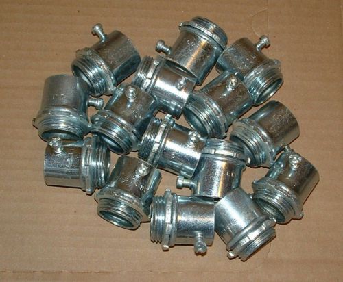 15 pcs. elecor 1&#034; emt steel connectors set-screw type  #tcss-1 &#034;free shipping&#034; for sale