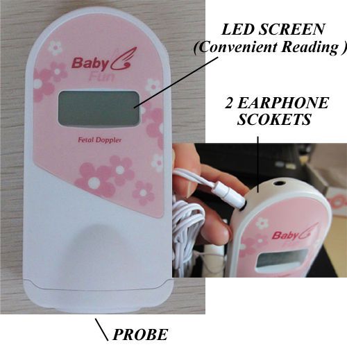 Lcd screen 2.5 mhz fetal doppler fetal heart monitor prenatal baby monitor for sale