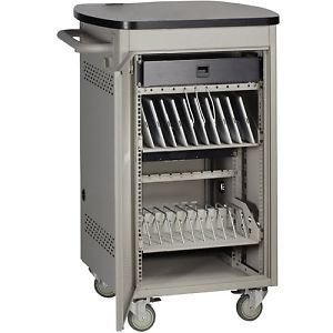 Black Box 30 Device iPad and Tablet Cart - Single Frame and Sliding Door - Steel