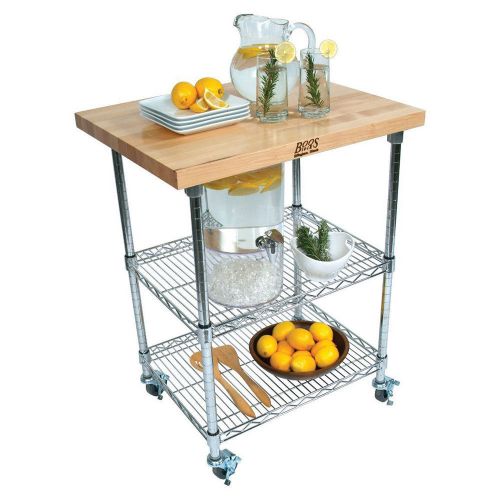 John boos met-mwc-1 metro wire kitchen cart, blended maple for sale