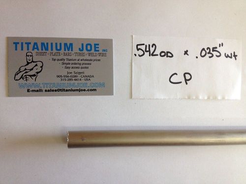 CP2 SEAMLESS TITANIUM TUBING 0.542&#034;OD x 0.035&#034; wall x 12&#034;