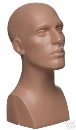 New Male 15 Tall Mannequin Head Durable -Plastic Flesh (50013) HQ  Fashion .