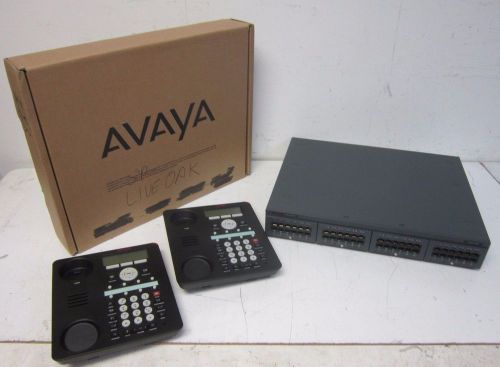 Avaya Office IP 500 V2 700476005 Phone System Control Unit w/ 2 1608 VoIP Phones