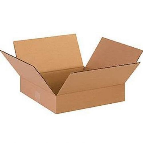 Corrugated cardboard flat shipping storage boxes 14&#034; x 14&#034; x 3&#034; (bundle of 25) for sale