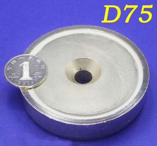 N52 75mm*18mm Round Neodymium Iron Boron Strong Magnet Salvage Countersunk #A237