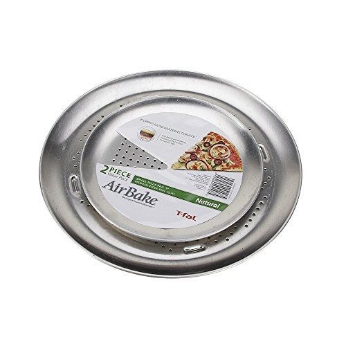 T-fal AirBake Natural 2 Pack Pizza Pan Set, 9 in and 12.75 in