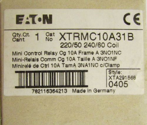 EATON XTRMC10A31B 220 240 V Mini Control Relay 10 Amp