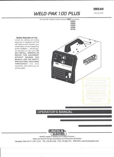 A Lincoln Electric  ( WELD PAK 100 PLUS ) Welder Operators  Manual) Copy