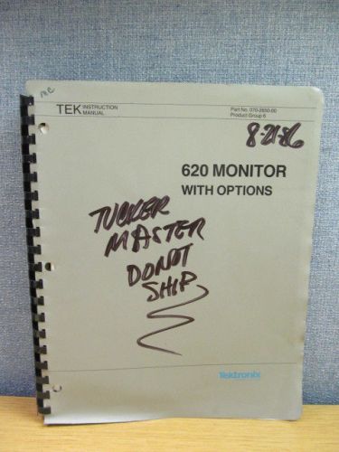 Tektronix 620 monitor w/opts operating &amp; maintenance inst manual/schematics v 2 for sale