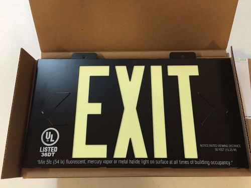 1 jessup glo brite exit sign glow in the dark egress safety signs 7001 black for sale