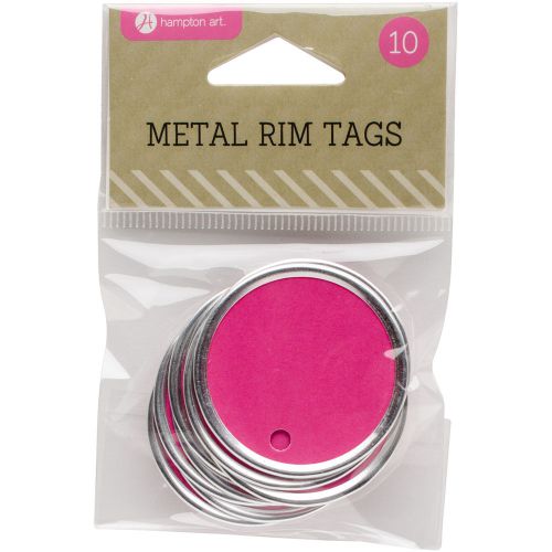 Metal rim tags 1.5 inch 10/pkg-magenta 729632166143 for sale