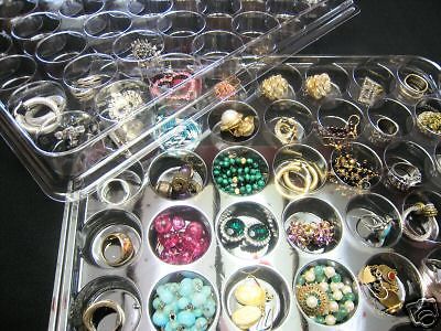 6 Clear Plastic Jewelry Storage/Organizer Tray for Charms/Trinkets/Beads/Display