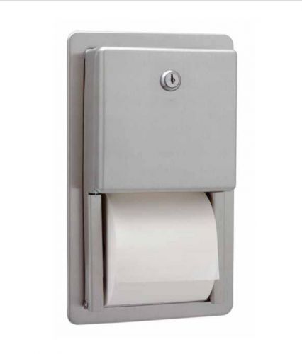 Bobrick b-3888 recessed multi-roll toilet tissue dispenser satin stainless steel for sale