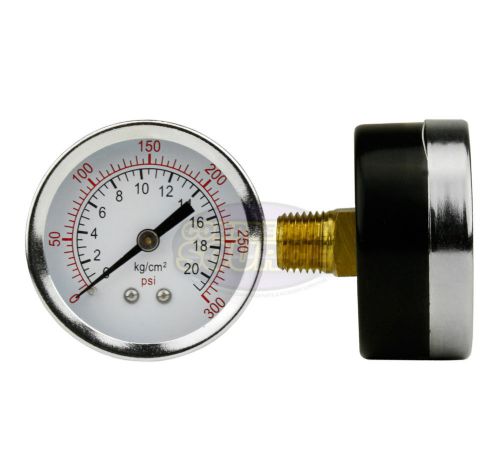 Air compressor pressure / hydraulic gauge 2&#034; face back mount 1/4&#034; npt 0-300 psi for sale