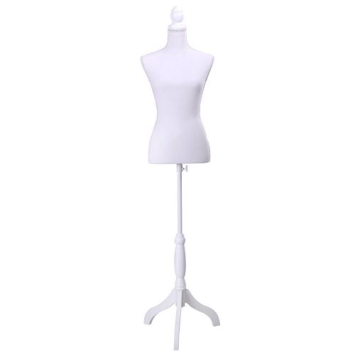White Female Mannequin Torso Clothing Display W/ White Tripod Stand New