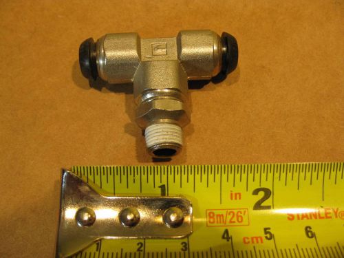 Parker S63PB8-1/8 8mm X 1/8” BSPT Swivel Branch Tee Brass Push To Connect 5/16