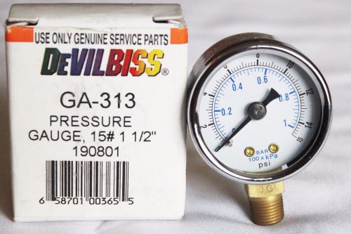 Devilbiss air pressure gauge ga-313 15psi  190801 for sale