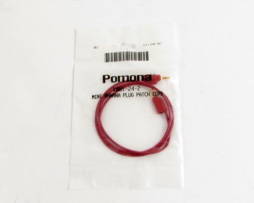 Pomona stackable 24&#034; mini banana plug patch cord, red - p/n: 1081-24-2 for sale