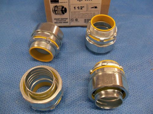 (8) EGS 4QS-150T 1-1/2&#034; Straight Liquid-Tight Connectors Insulated Throat NEW