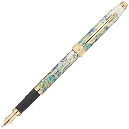 Cross Botanica, Green Daylily, Fountain Pen with 23KT Gold Plated Fine Stainless