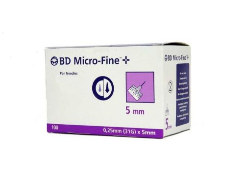 Pack of 100 bd micro-fine pen needle - 31g - 0.25mm x 5mm for sale
