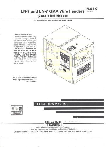 Lincoln Electric (LN-7 &amp; LN-7 GMA Wire Feeder Welder Operators  Manual)Boun Copy