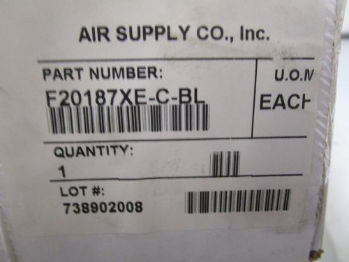 AIR SUPPLY CO., INC. FILTER F20187XE-C-BL *NEW IN BOX*