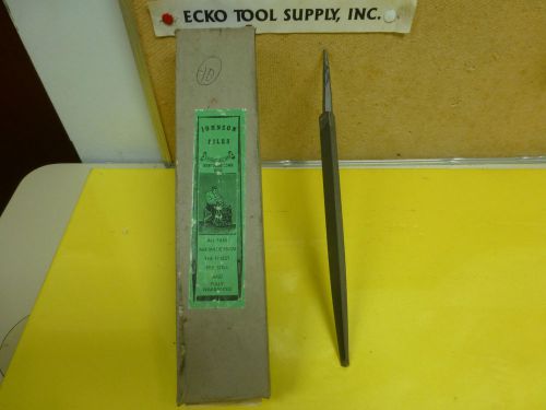 HAND FILE 8&#034; 3 SQUARE SMOOTH MADE BY JOHNSON {USA}  NEW / UNUSED $6.00