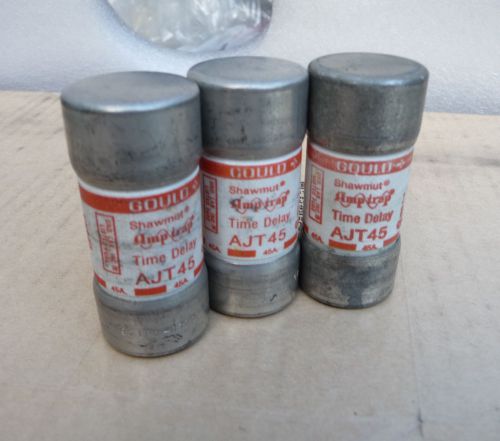 Gould 45 amp class j fuses, gould # ajt45, set of (3) for sale