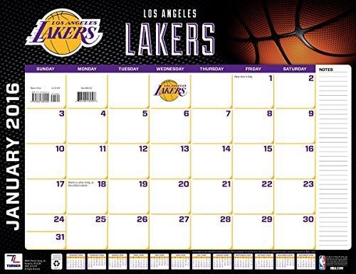Turner Los Angeles Lakers 2016 Desk Calendar, January-December 2016, 22 x 17&#034;