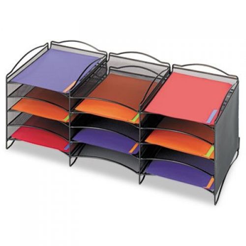 Safco products 9430bl onyx mesh literature organizer, 12 compartment, black for sale