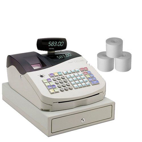 Royal store electronic heavy duty cash register + 4x thermal roll paper for sale
