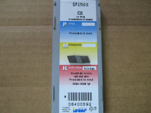 Iscar gip2.70-010 ic20 gd 0.1063&#034; width carbide double end grooving insert new!! for sale