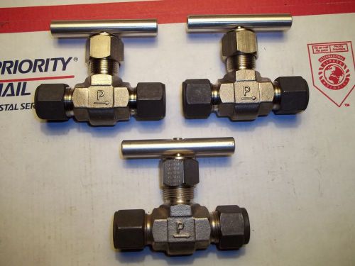 3PC SET PARKER INSTRUMENTATION VALVES 1/2&#034; 316 STAINLESS SWEDGELOCK FITTINGS 8Z