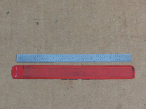 Starrett c305r 6&#034; rule,tempered,1/100,1/64,1/32,1/10 incraments,sleeve,ruler for sale