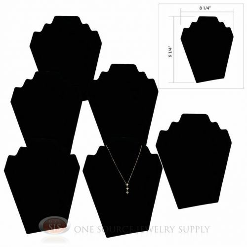 (6) 9 1/4&#034; Black Velvet Padded Pendant Necklace Display Easel Presentation