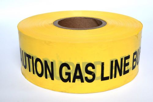 New yellow tape caution gas line buried below 3&#034;x1000&#039;- 12 rolls for sale